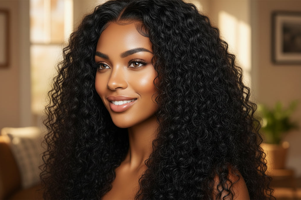 5x5 Glueless Lace Closure Wig 180% Density Deep Wave