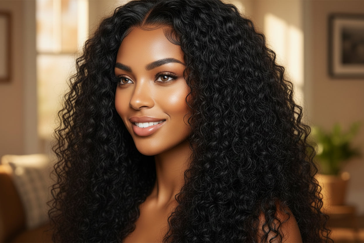 5x5 Glueless Lace Closure Wig 180% Density Deep Wave