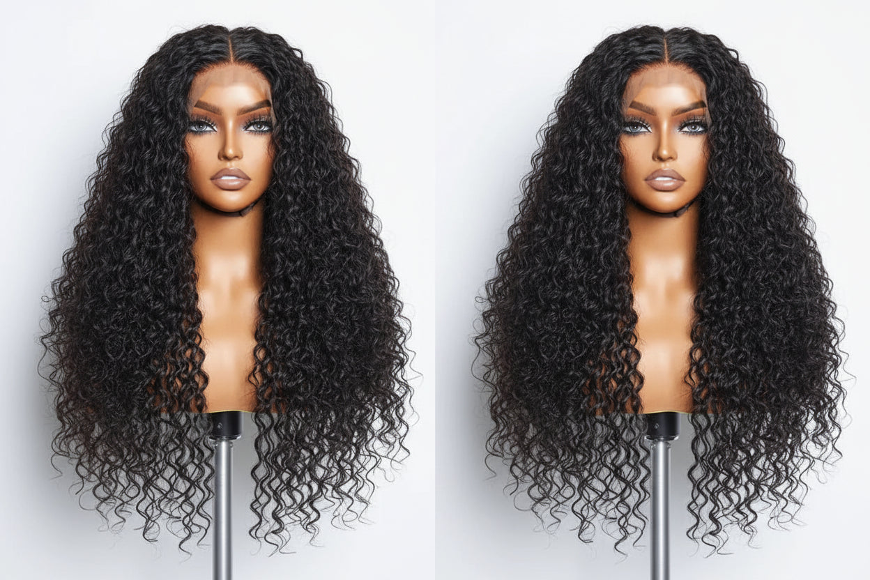 5x5 Glueless Lace Closure Wig 180% Density Deep Wave