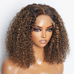 Load image into Gallery viewer, 14 inch 5&quot;x5&quot; Closure Lace Wig Kinky Curly Brazilian Human Virgin Hair 150% Density
