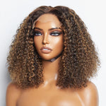 Load image into Gallery viewer, 14 inch 5&quot;x5&quot; Closure Lace Wig Kinky Curly Brazilian Human Virgin Hair 150% Density
