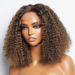 Load image into Gallery viewer, 14 inch 5&quot;x5&quot; Closure Lace Wig Kinky Curly Brazilian Human Virgin Hair 150% Density

