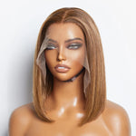 Load image into Gallery viewer, 12 Inches 13&quot;x4&quot; #P4/27 Straight Bob Lace Frontal Wig-100% Human Hair
