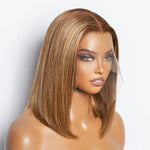 Load image into Gallery viewer, 12 Inches 13&quot;x4&quot; #P4/27 Straight Bob Lace Frontal Wig-100% Human Hair
