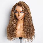 Load image into Gallery viewer, Pre-Plucked 13x4&quot; Lace Front Water Wavy Highlight Wig Free Part 150% Density-100% Human Hair
