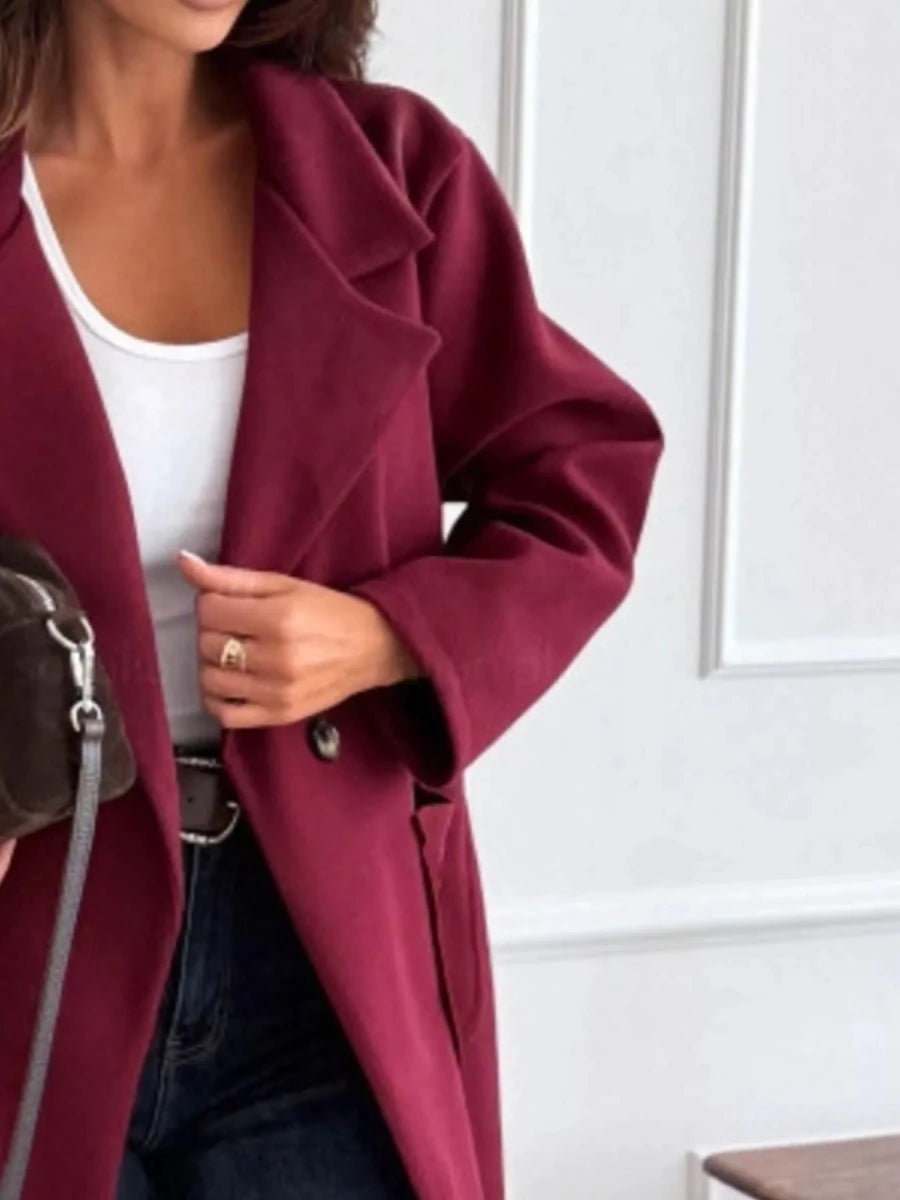 Long - Sleeve Single - Breasted Trench Coat - The PM Edit