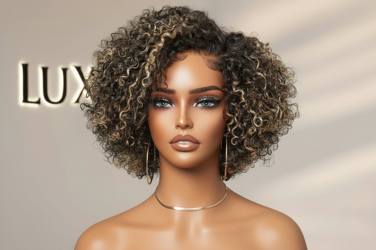 8" Trendy Short Curly Glueless Wig – Minimalist HD Lace | 100% Human Hair