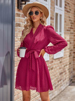 Load image into Gallery viewer, Long Sleeve Wrap Front Dress
