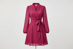 Load image into Gallery viewer, Long Sleeve Wrap Front Dress
