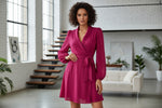 Load image into Gallery viewer, Long Sleeve Wrap Front Dress
