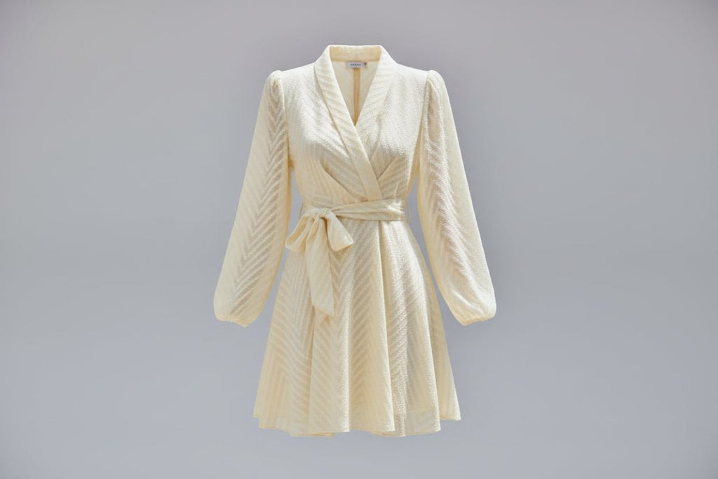 Long Sleeve Wrap Front Dress - The PM Edit