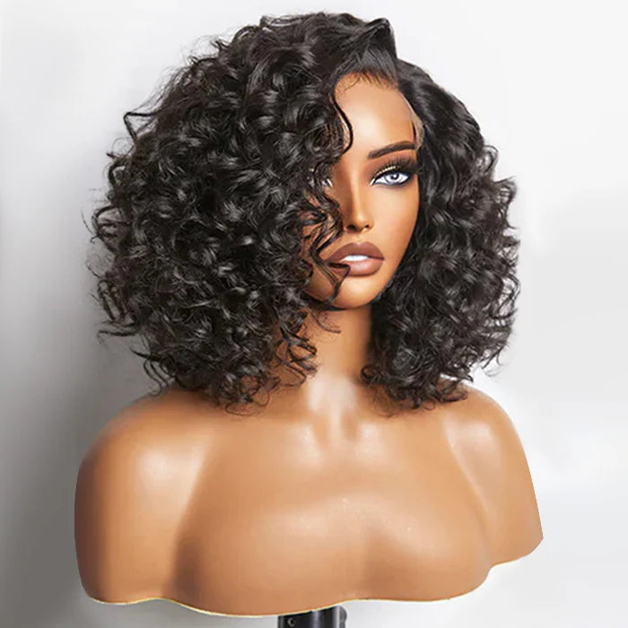 10 inch Bouncy Left C Part Loose Wave Glueless Minimalist HD Lace Wig Ready To Go