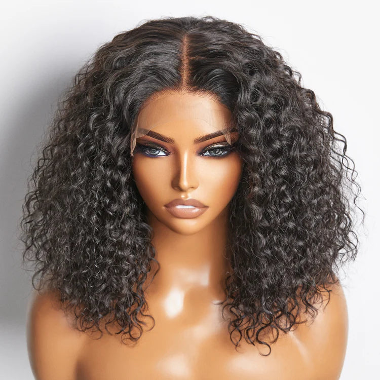 5x5 Glueless Lace Closure Bob Wig 150% Density Water Wave