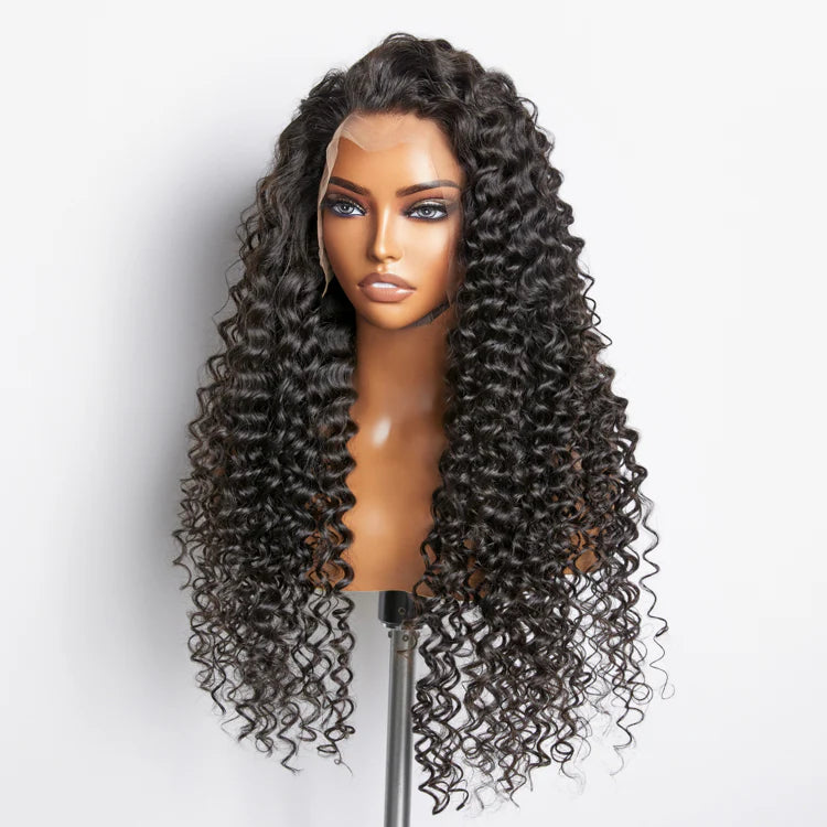 28″–34″ Deep‑Wave Glueless Lace Front Wig – 200% Density, 13×4 Full Frontal