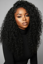 Load image into Gallery viewer, #1B Natural Black Burmese Curly Half Wig 180% Density
