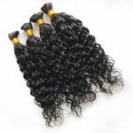 Load image into Gallery viewer, Water Wave Bulk Hair For Braiding #1B Natural Black/Boho Braids
