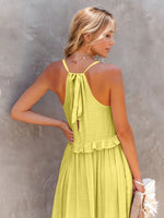Load image into Gallery viewer, Ruffled Sleeveless Tiered Maxi Dress with Pockets – Effortless &amp; Chic
