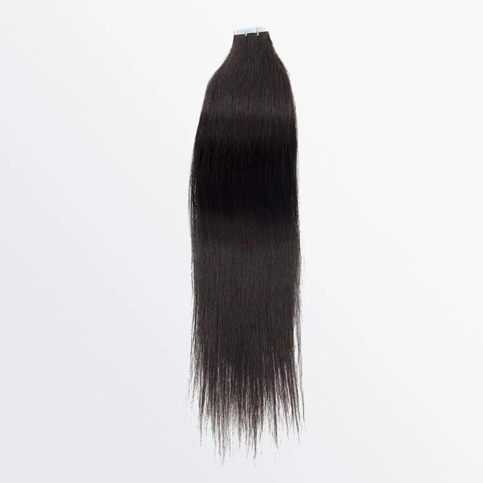 Premium Quality Straight Tape In Remy Hair Extensions #1 Jet Black