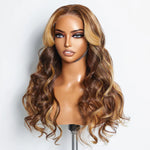 Load image into Gallery viewer, 24″ P4/27 Body-Wave 5×5 Glueless Lace Closure Wig – 100% Human Hair
