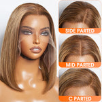 Load image into Gallery viewer, 12 Inches 13&quot;x4&quot; #P4/27 Straight Bob Lace Frontal Wig-100% Human Hair
