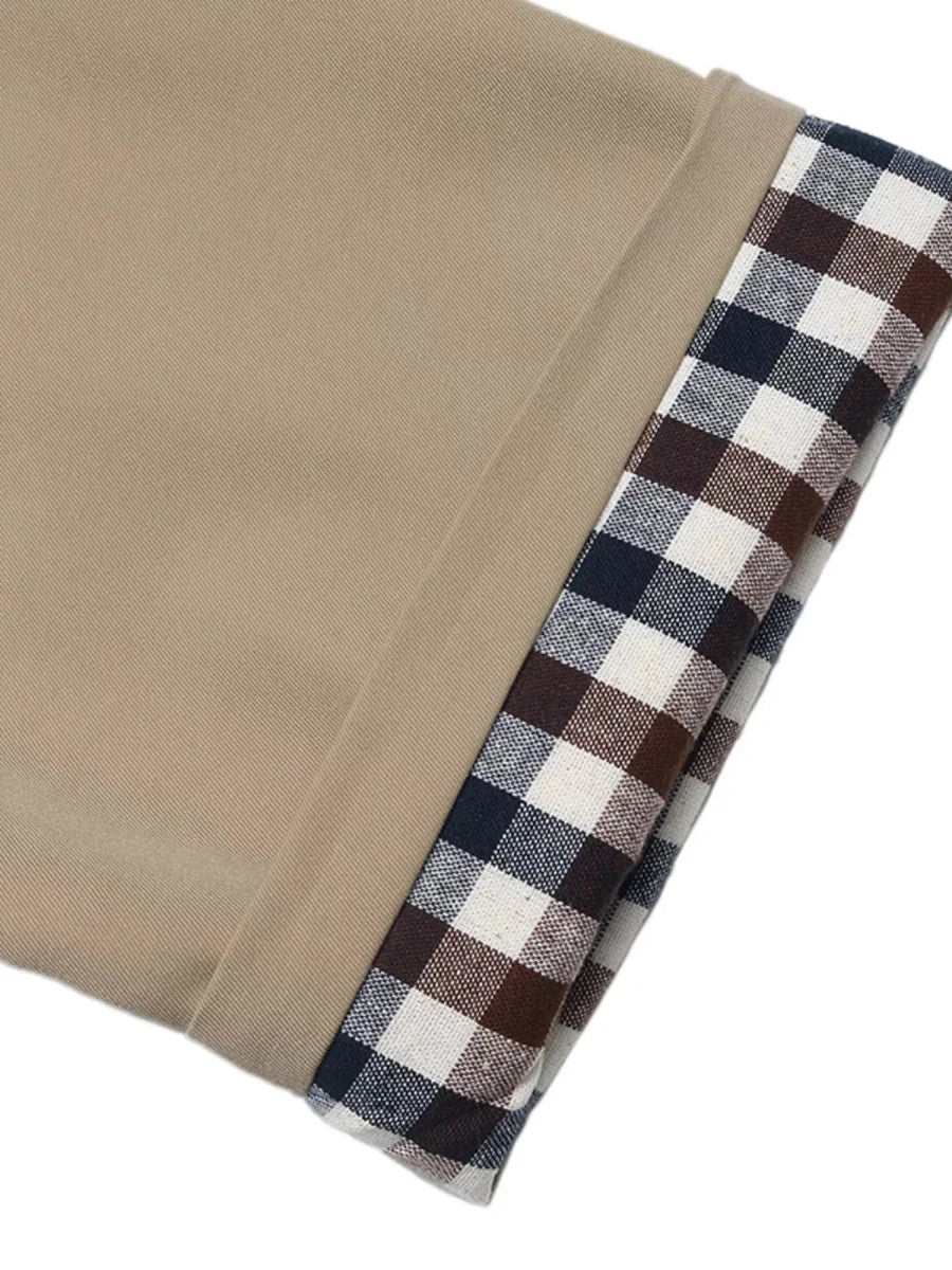 Checkered Lining Button Up Trench Coat - The PM Edit