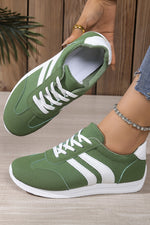 Load image into Gallery viewer, Green Patchwork Breathable Lace Up Sneakers
