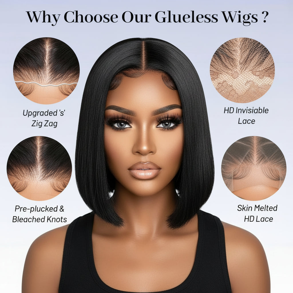 13x4 HD Lace Front Short Bob Wig 180% Density | 100% Human Hair