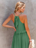 Load image into Gallery viewer, Ruffled Sleeveless Tiered Maxi Dress with Pockets – Effortless &amp; Chic
