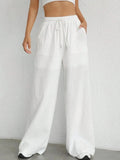 Drawstring Wide Leg Linen Pants - The PM Edit