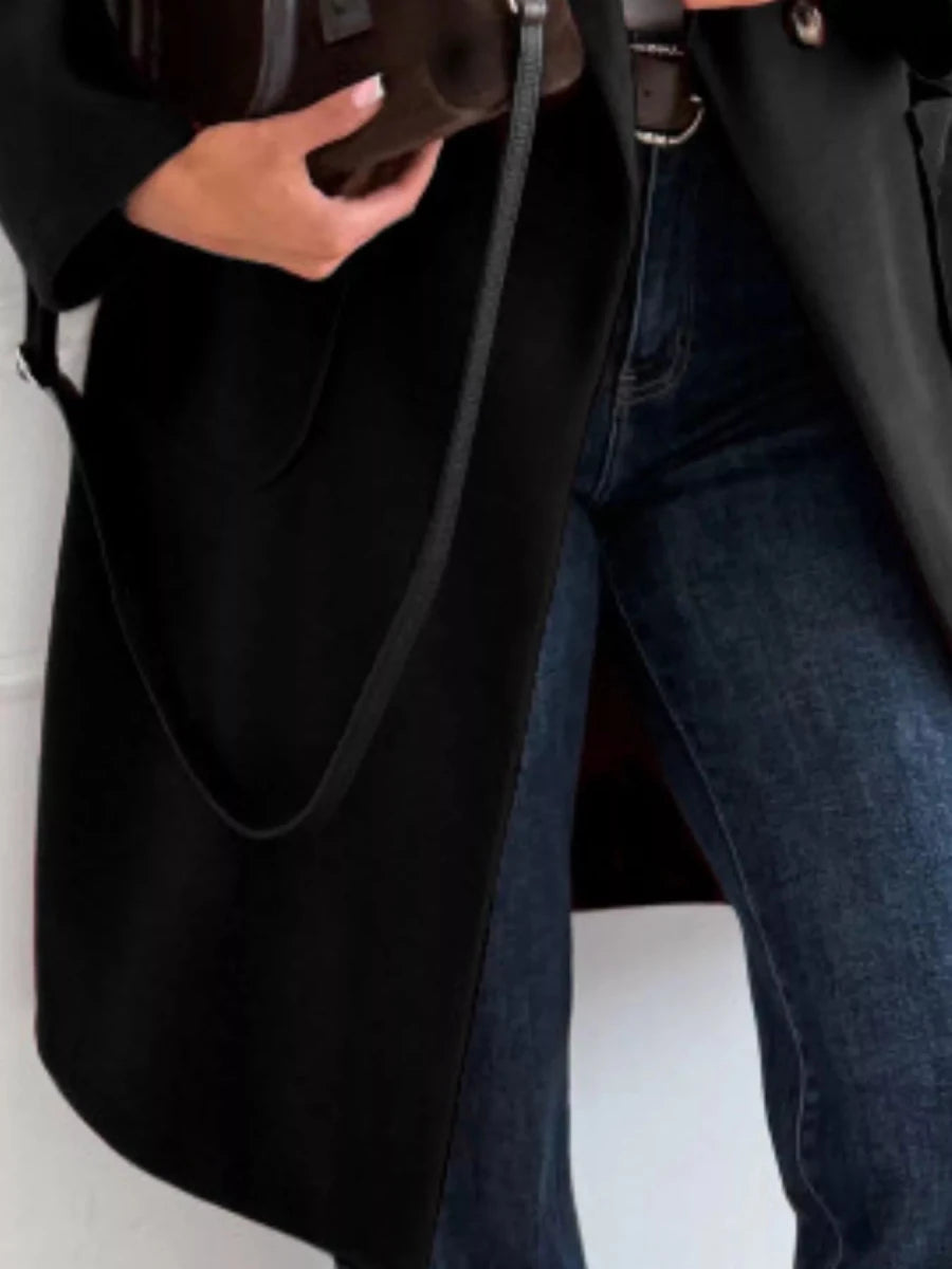 Long - Sleeve Single - Breasted Trench Coat - The PM Edit