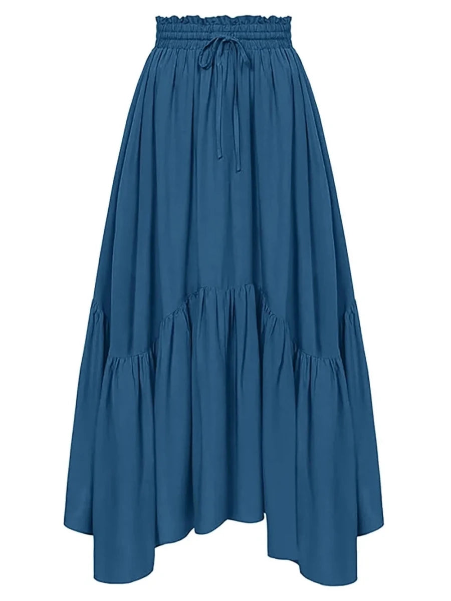 Smocked Waist Band Ruched Layered Skirt - The PM Edit