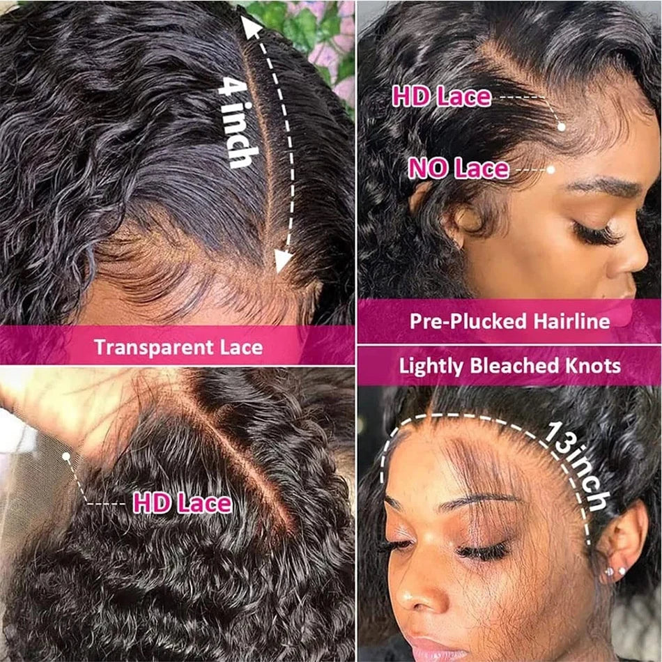 Curly Deep Wave Lace Frontal Wig