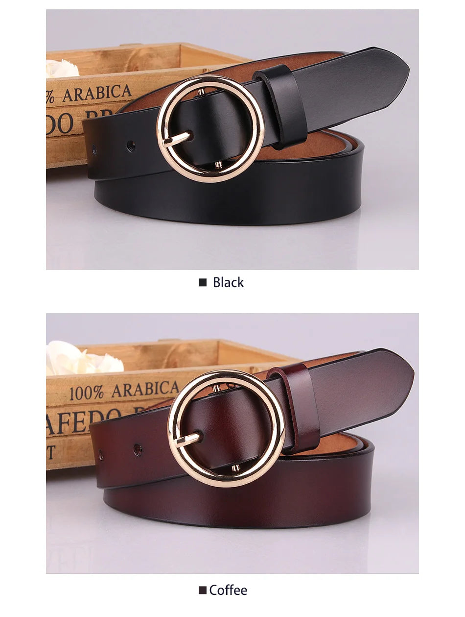 Genuine Leather Pin Buckle Belt