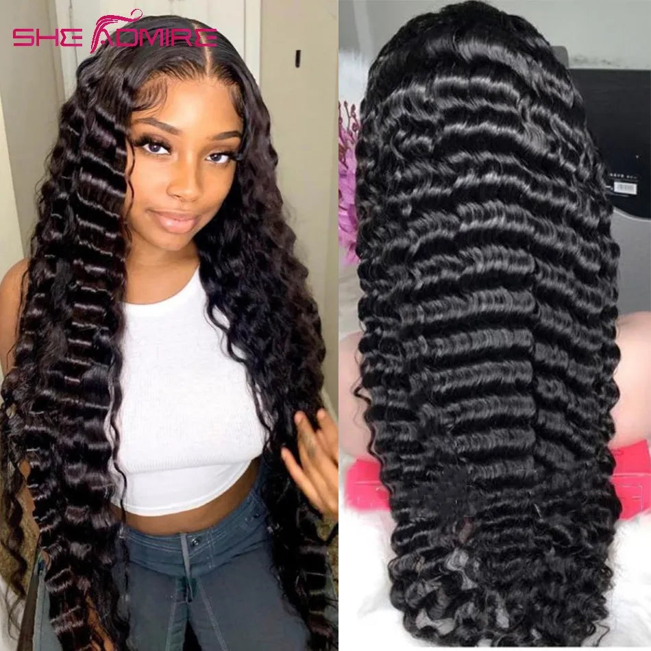 Loose Deep Wave  Wig HD Lace Frontal Brazilian Pre-Plucked Wig 150 Density