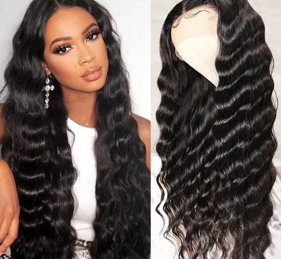 Loose Deep Wave HD Lace Frontal Brazilian Pre-Plucked Wig 180 Density