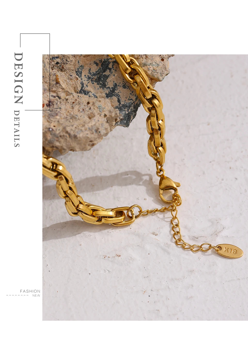 Double Link Chain Necklace & Bracelet | 18K Gold Plated Stainless Steel | The PM Edit