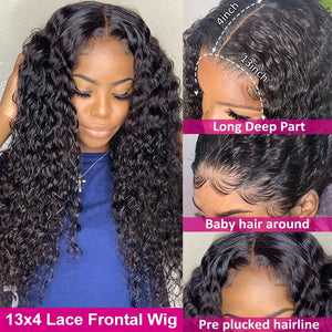 Deep Wave Hd Transparent Lace Frontal Wig. 13x4 13x6 Glueless 5X5 6X4 Curly Lace Front Wig