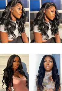 Brazilian Body Wave 4x4 Lace Closure Wig. 13x4 Lace Frontal Human Hair. Pre-Bleached Knots.