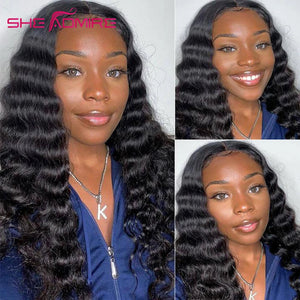 Loose Deep Wave  Wig HD Lace Frontal Brazilian Pre-Plucked Wig 150 Density