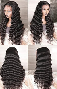 Loose Deep Wave HD Lace Frontal Brazilian Pre-Plucked Wig 180 Density