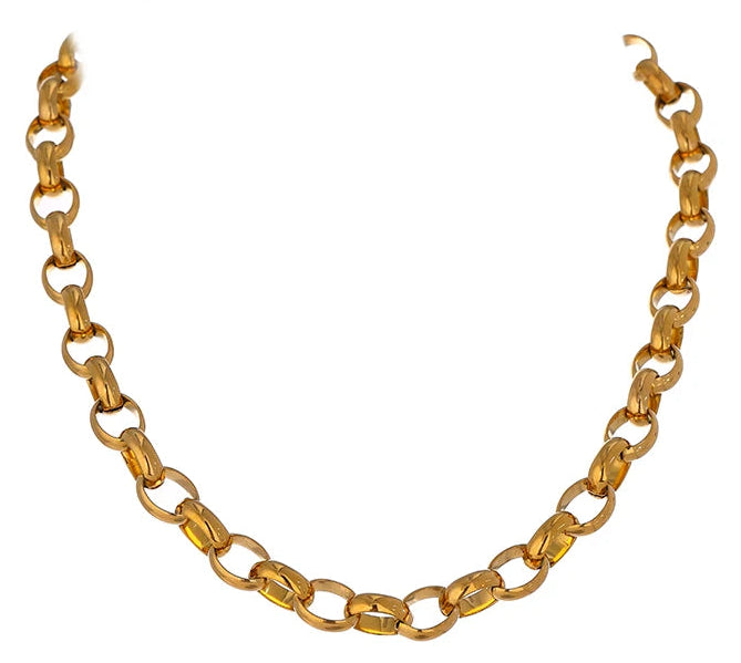 Chunky Gold Belcher Chain Necklace | 18K Gold Plated Stainless Steel Statement Jewelry