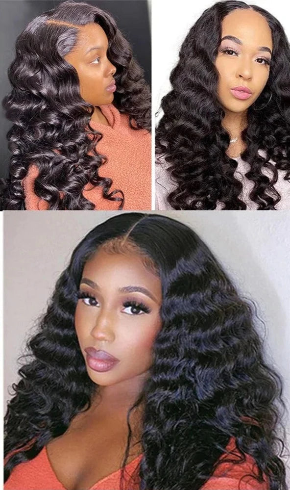 Loose Deep Wave Wig HD Lace Frontal Brazilian Pre-Plucked Wig 180 Density