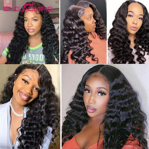 Loose Deep Wave  Wig HD Lace Frontal Brazilian Pre-Plucked Wig 150 Density