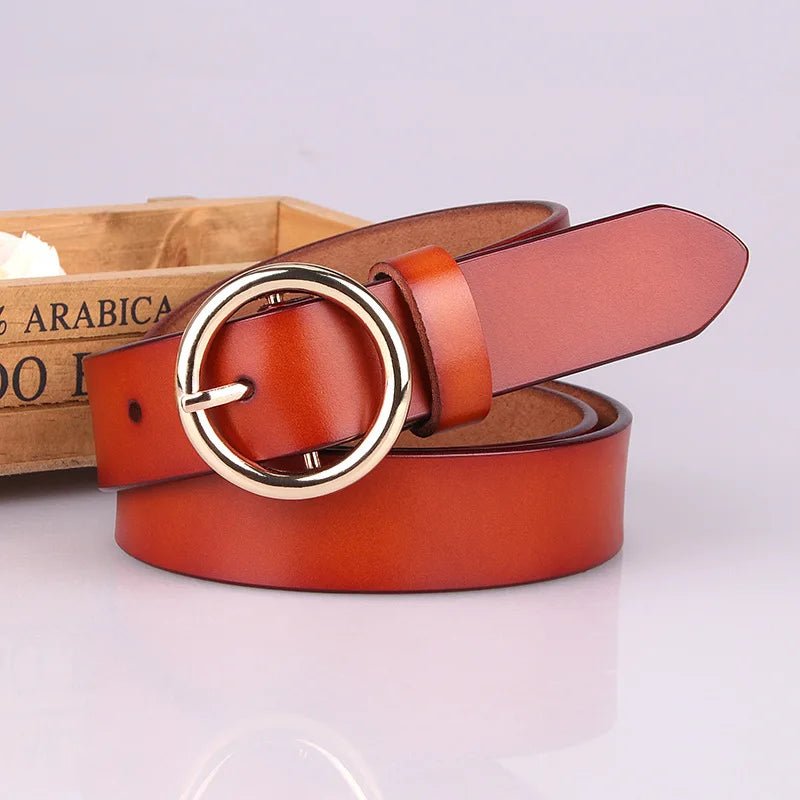 Genuine Leather Pin Buckle Belt - The PM Edit