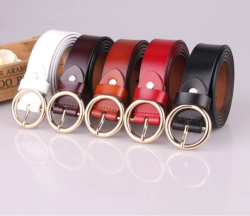 Genuine Leather Pin Buckle Belt