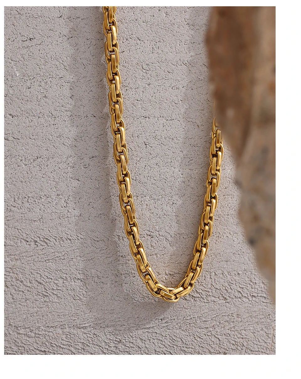 Double Link Chain Necklace & Bracelet | 18K Gold Plated Stainless Steel | The PM Edit