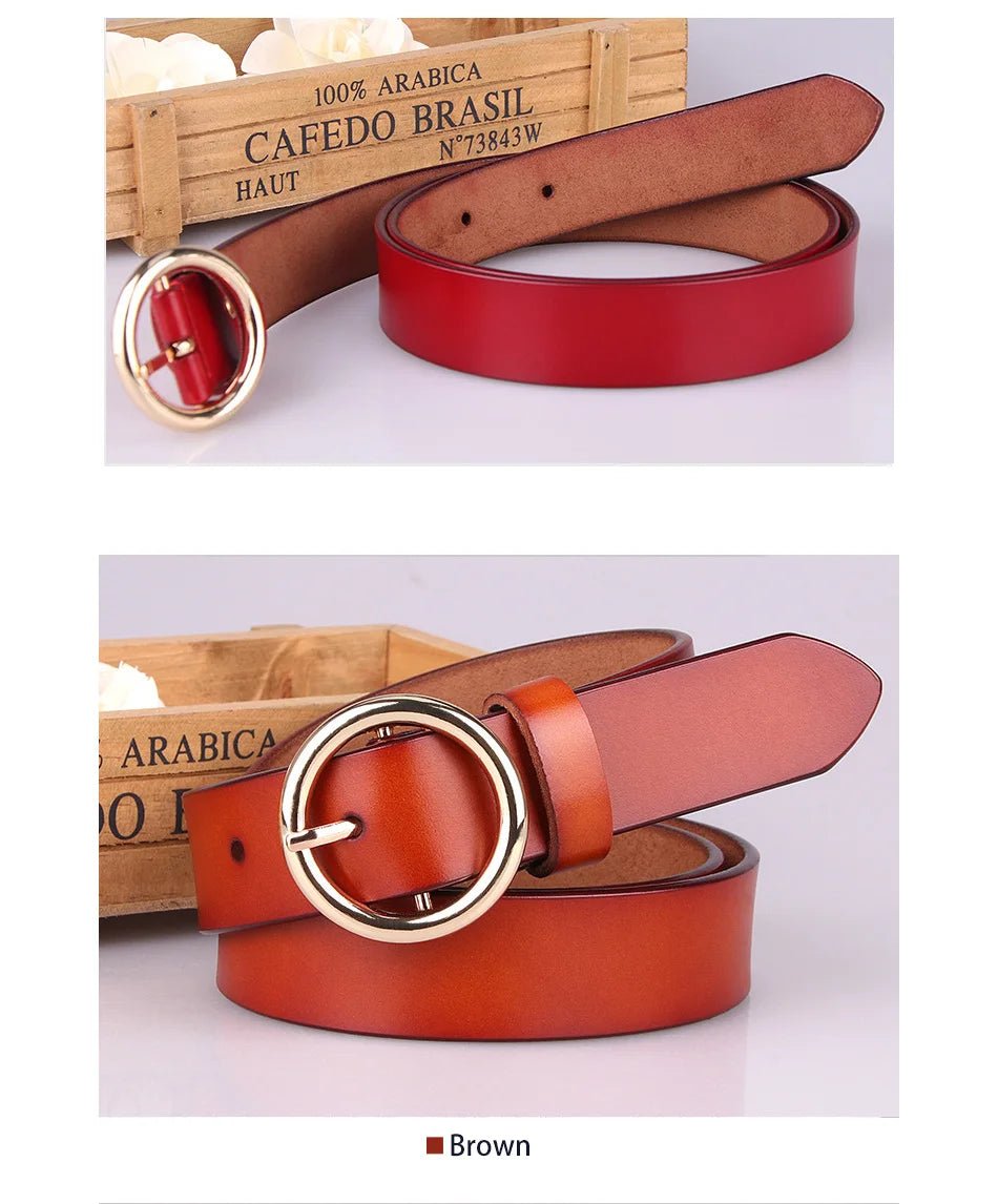 Genuine Leather Pin Buckle Belt - The PM Edit