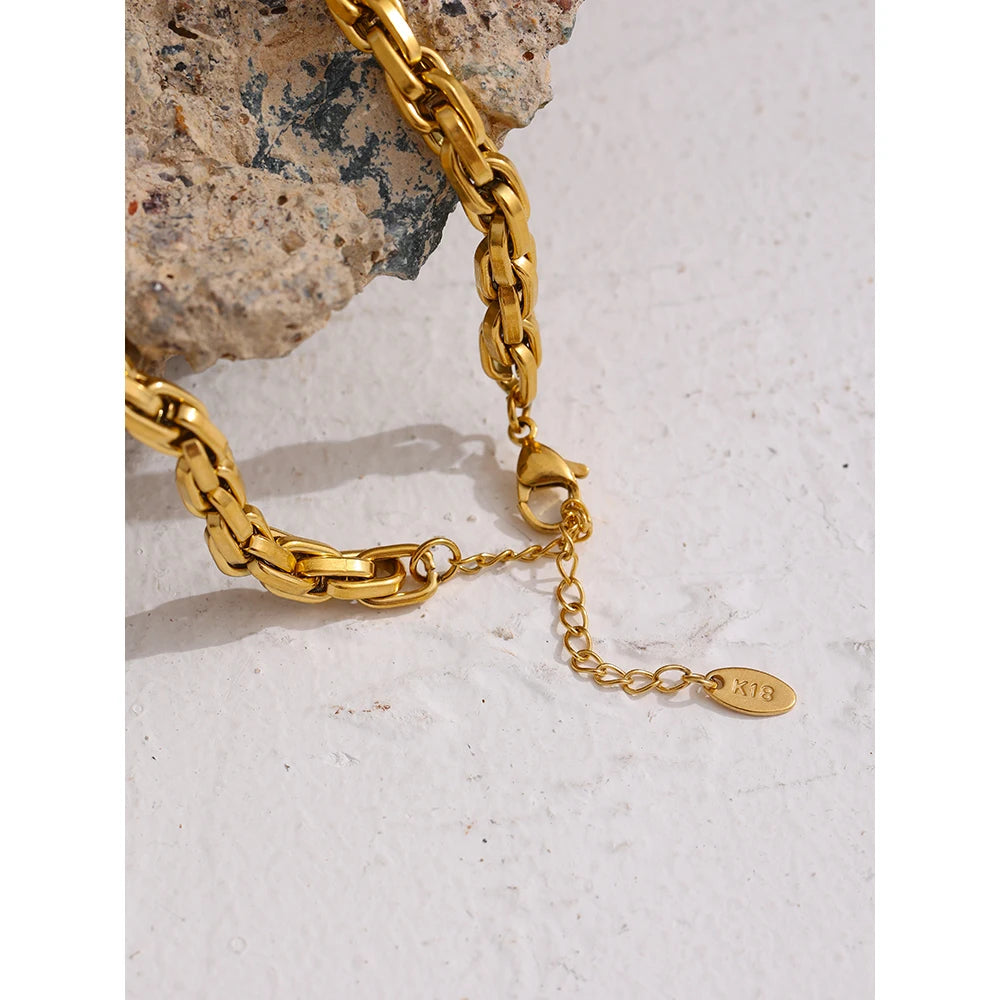 Double Link Chain Necklace & Bracelet | 18K Gold Plated Stainless Steel | The PM Edit