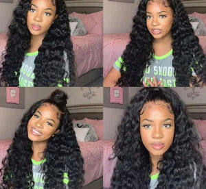 Loose Deep Wave Wig HD Lace Frontal Brazilian Pre-Plucked Wig 180 Density