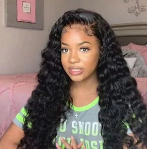 Loose Deep Wave Wig HD Lace Frontal Brazilian Pre-Plucked Wig 180 Density